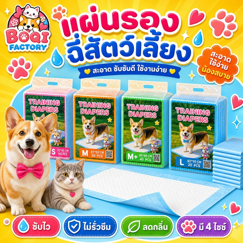แผ่นรองฉี่ Cocoyo สำหรับสุนัขและแมว รุ่นฝึกขับถ่าย มีหลายขนาด