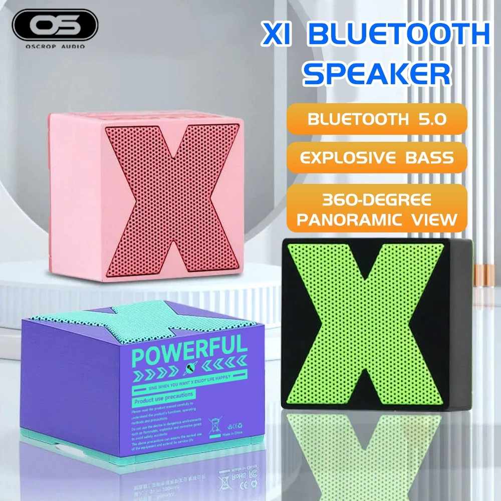 ลำโพงบลูทูธ Mini Bluetooth Speaker OS X1 เสียงสเตอริโอ 360° Bluetooth 5.0 ขนาด 50 × 50 × 36 มม.