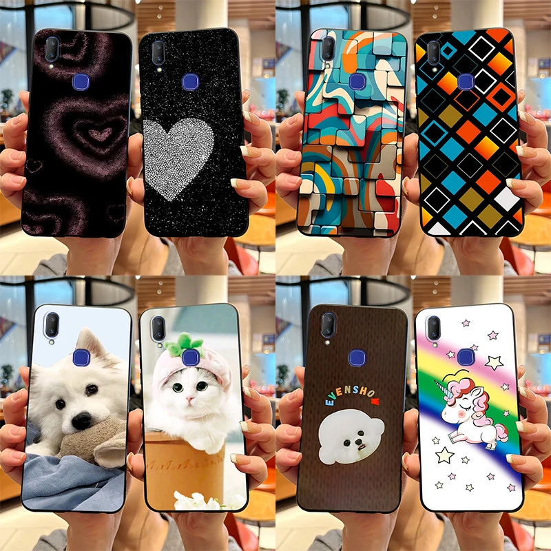 เคสซิลิโคน TPU นุ่มลายหัวใจสีดำด้าน สำหรับ Vivo V11 Pro 1804/1814 และ V11i V11 (อินเดีย) 1806
