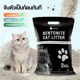 ทรายแมวเบนโทไนท์ 2 กก. กำจัดกลิ่นปัสสาวะได้ทันที จับตัวเป็นก้อนเร็ว และปราศจากฝุ่นอย่างแน่นอน