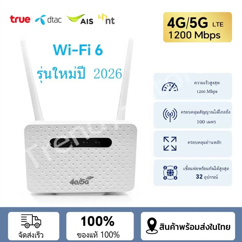 【รุ่นใหม่ปี 2026】เร้าเตอร์ใส่ซิม เราเตอร์ 4G/5G Router wifi 300 Mbps 2.4Ghz ใช้ได้กับซิมทุกเครือข่าย เสียบใช้เลย - TikTok Shop Thailand